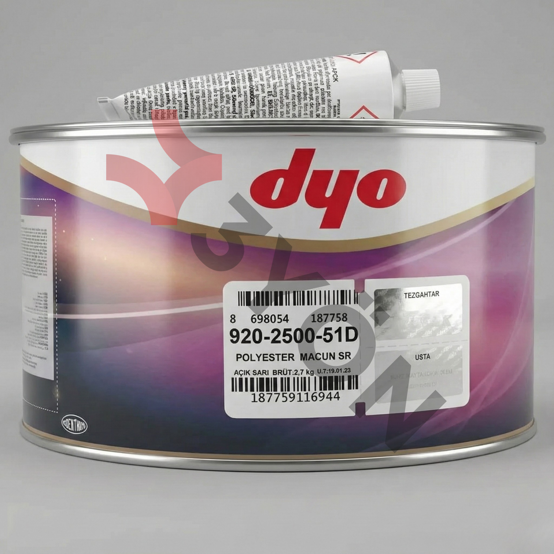 Dyo Polyester Sarı Macun 2500 2.7KG