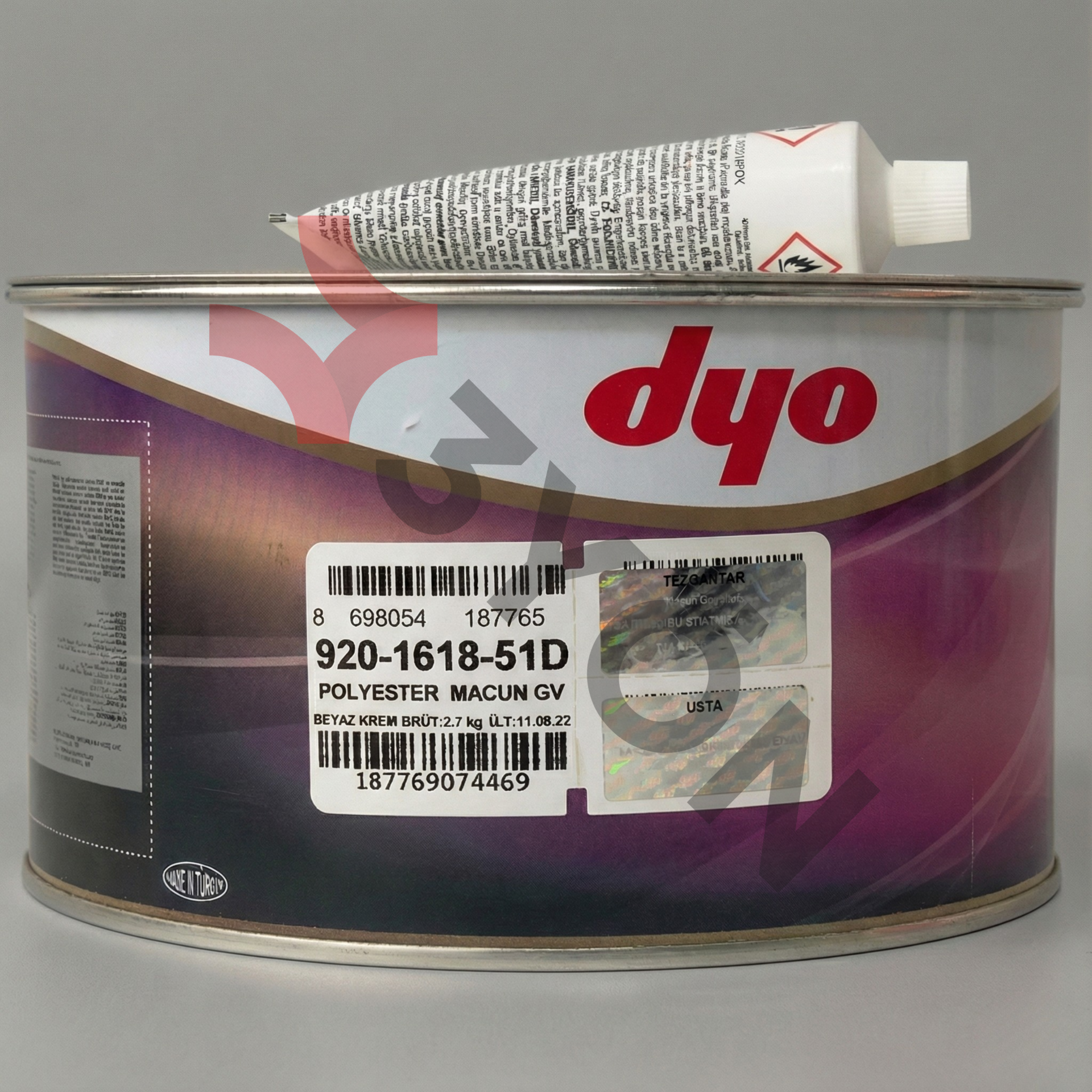 Dyo Galvaniz Polyester Beyaz Macun 1618 2.7KG