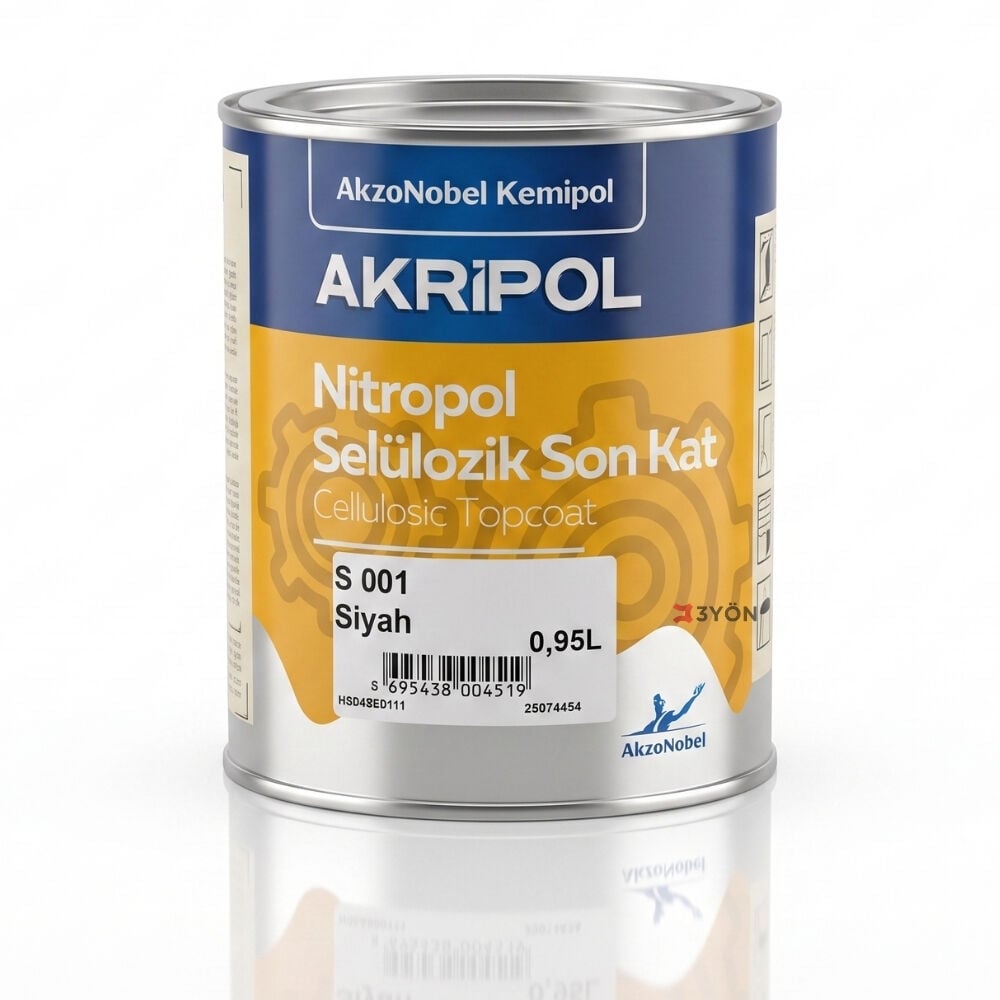 AkzoNobel Akripol Nitropol S 001 0,95 Litre Siyah